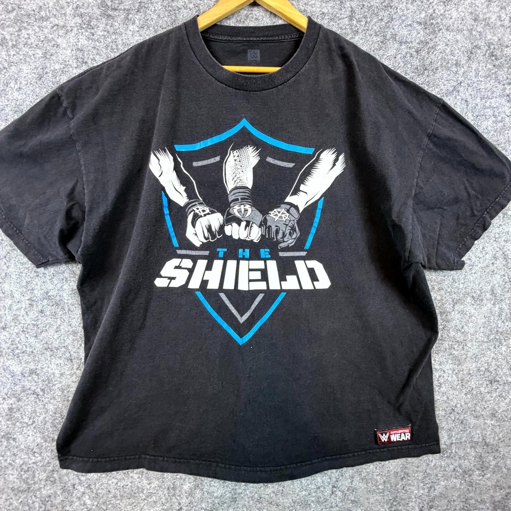 WWE The Shield T-Shirt Men 2XL Black Roman Reigns Seth Rollins Dean Ambrose Tee